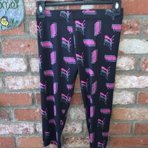 PUMA Girl’s Active Leggings Capri Size L Black pink